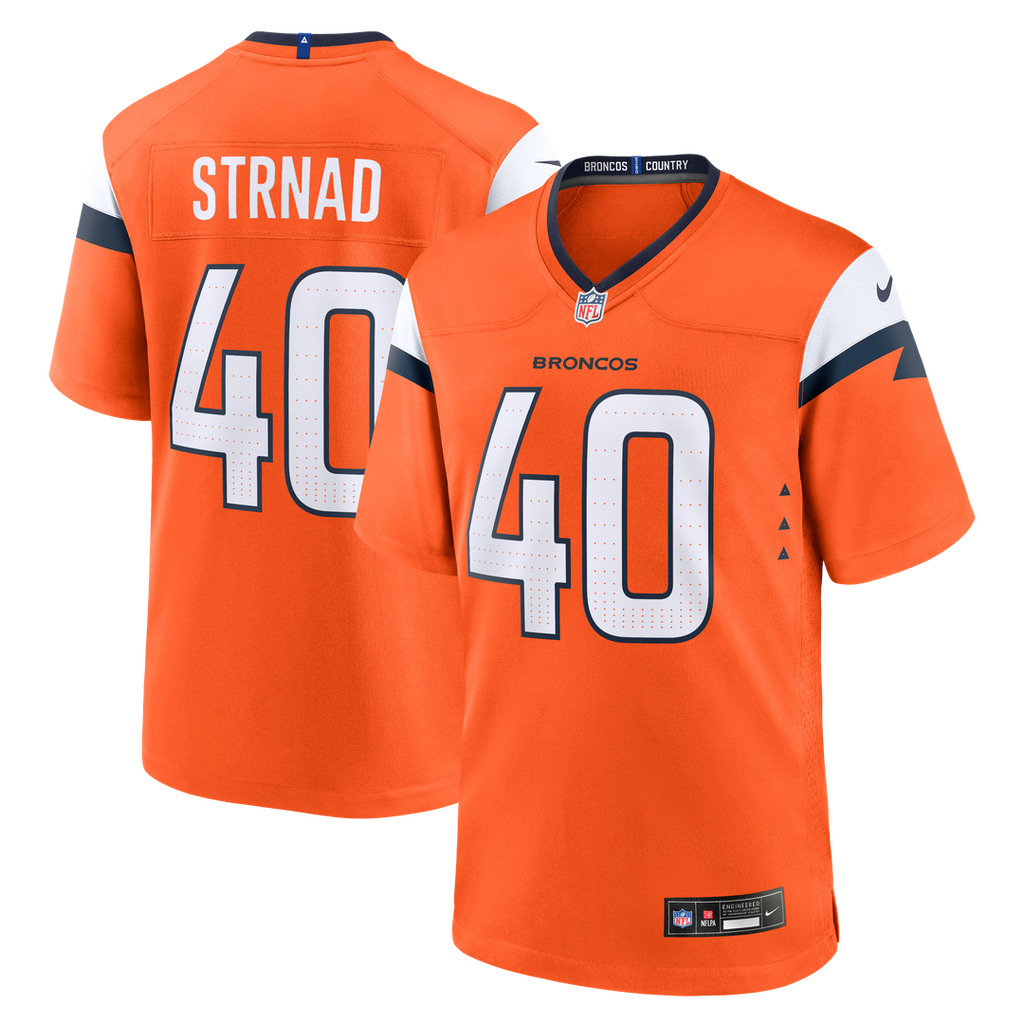 Justin Strnad Denver Broncos Nike Team Game Jersey - Orange Official NFL Team Apparel Football Fan Gear