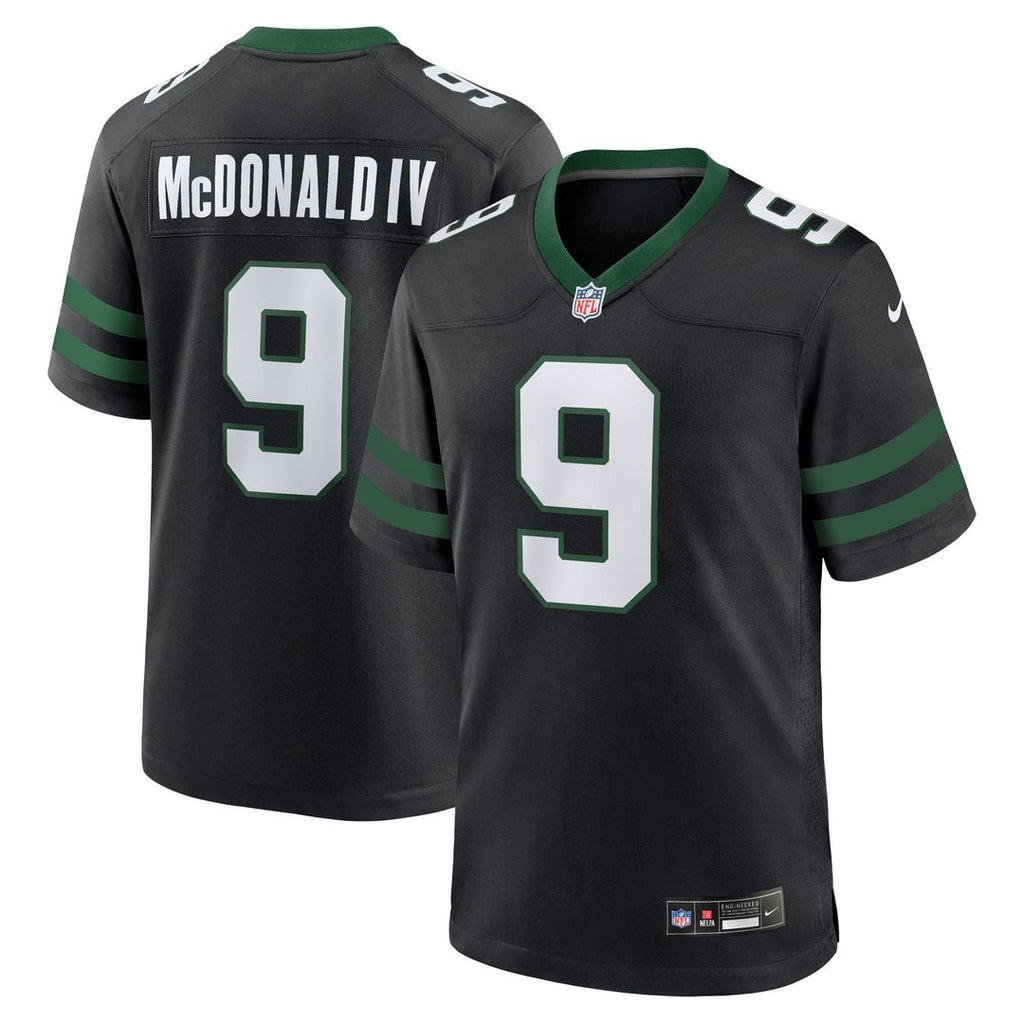 Will McDonald IV New York Jets Nike Alternate Game Jersey - Legacy Black Official NFL Team Apparel Football Fan Gear