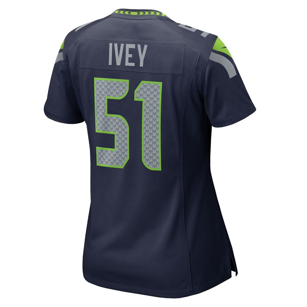 Jared Ivey Seattle Seahawks Nike Women's Team Game Jersey - College Navy Official NFL Team Apparel Football Fan Gear