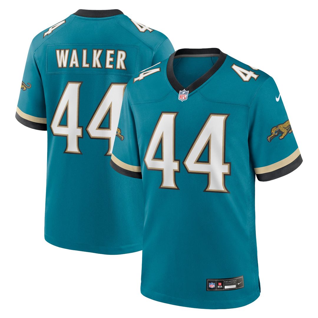 Travon Walker Jacksonville Jaguars Nike Prowler Throwback Player Game Jersey - Teal Official NFL Team Apparel Football Fan Gear