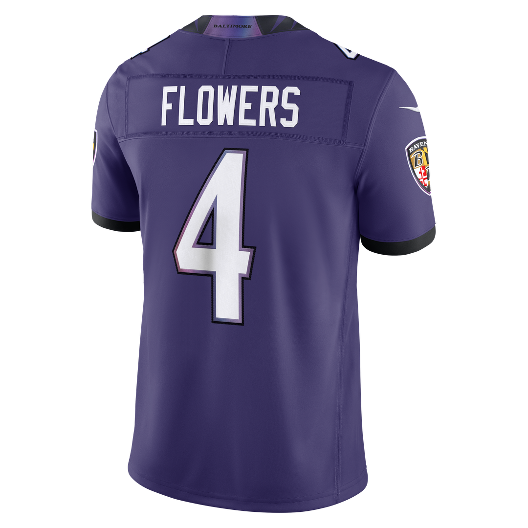 Zay Flowers Baltimore Ravens Nike Vapor F.U.S.E. Stitched Limited Jersey - Purple Official NFL Team Apparel Football Fan Gear