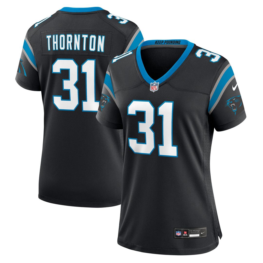 Corey Thornton Carolina Panthers Nike Women's Team Game Jersey - Black Official NFL Team Apparel Football Fan Gear