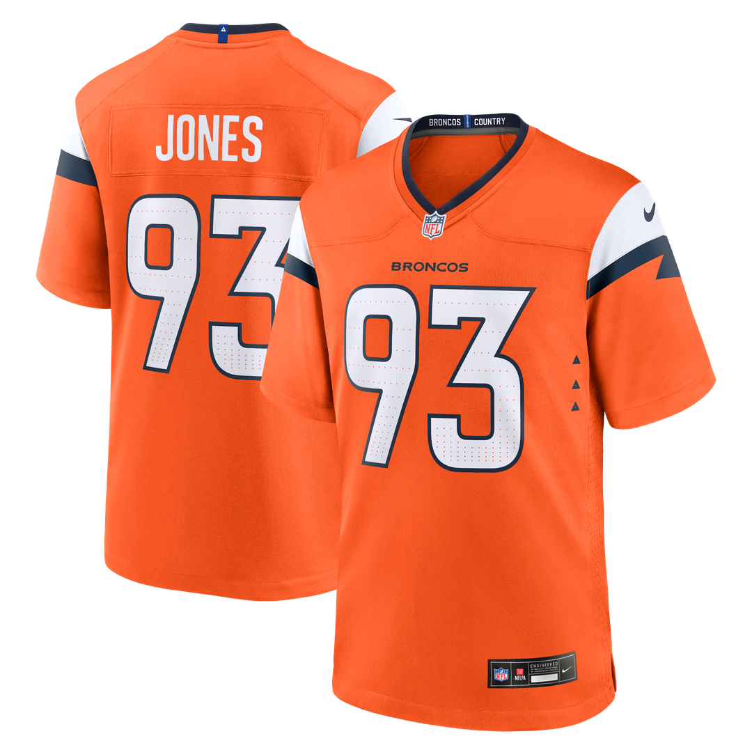 D.J. Jones Denver Broncos Nike Team Game Jersey - Orange Official NFL Team Apparel Football Fan Gear