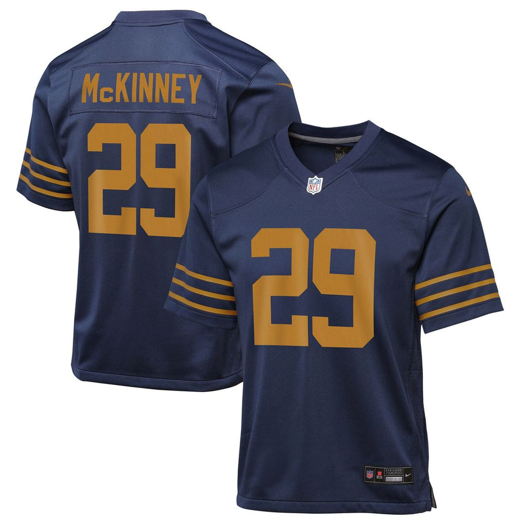 Xavier McKinney Green Bay Packers Nike Youth The 1923 Classic Game Jersey - Navy Official NFL Team Apparel Football Fan Gear