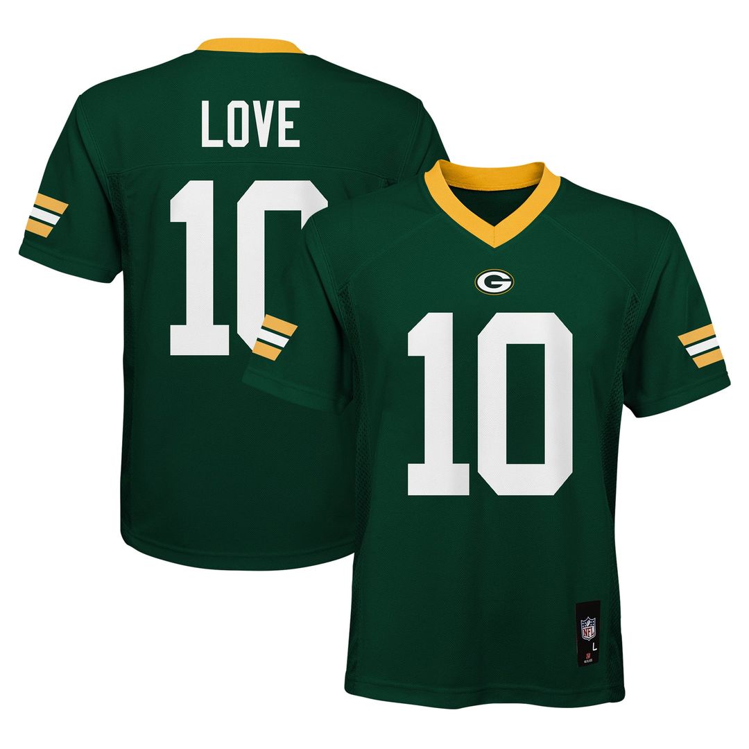 Jordan Love Green Bay Packers Youth Replica Player Jersey - Green Official NFL Team Apparel Football Fan Gear