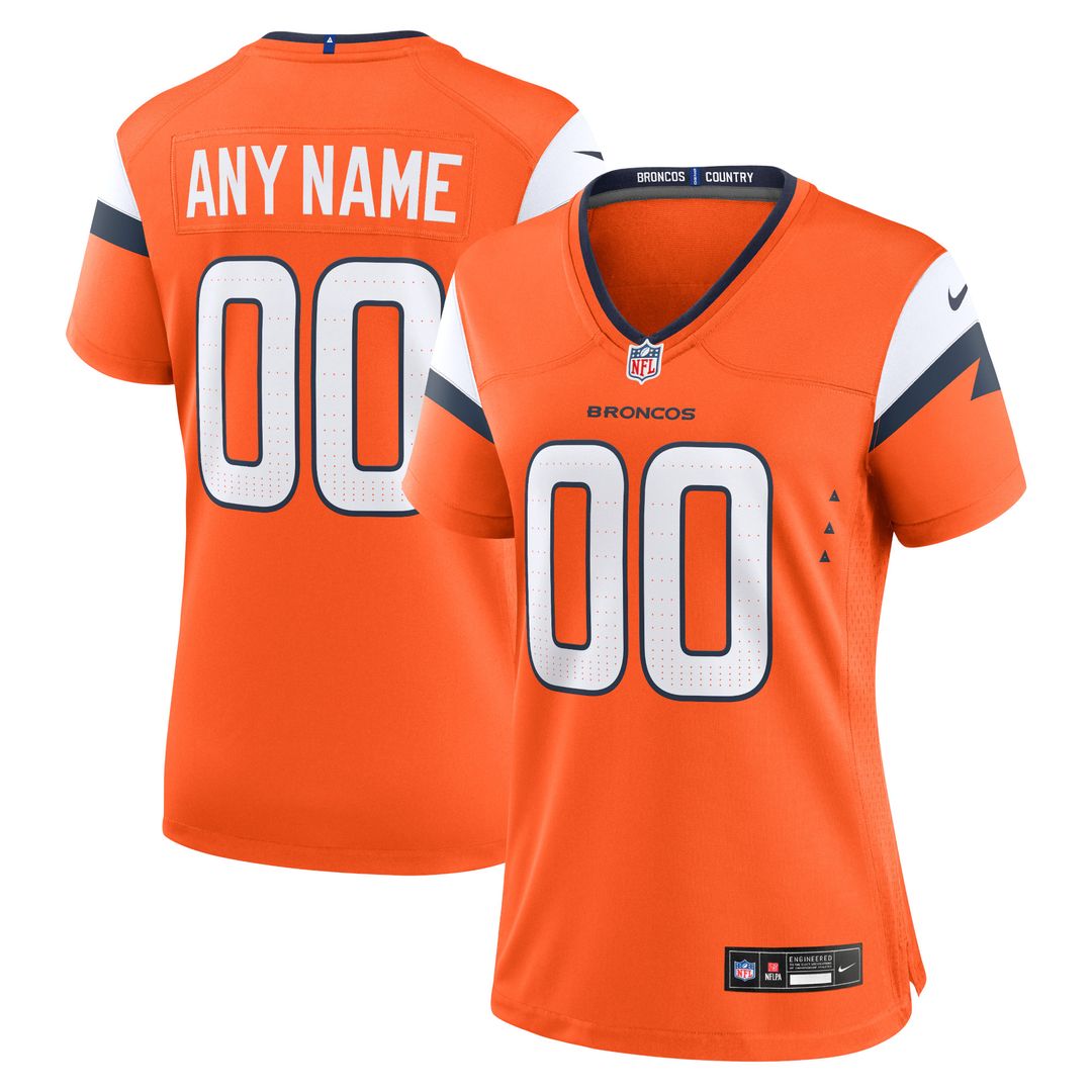 Denver Broncos Nike Women's Team Custom Game Jersey - Orange Official NFL Team Apparel Football Fan Gear