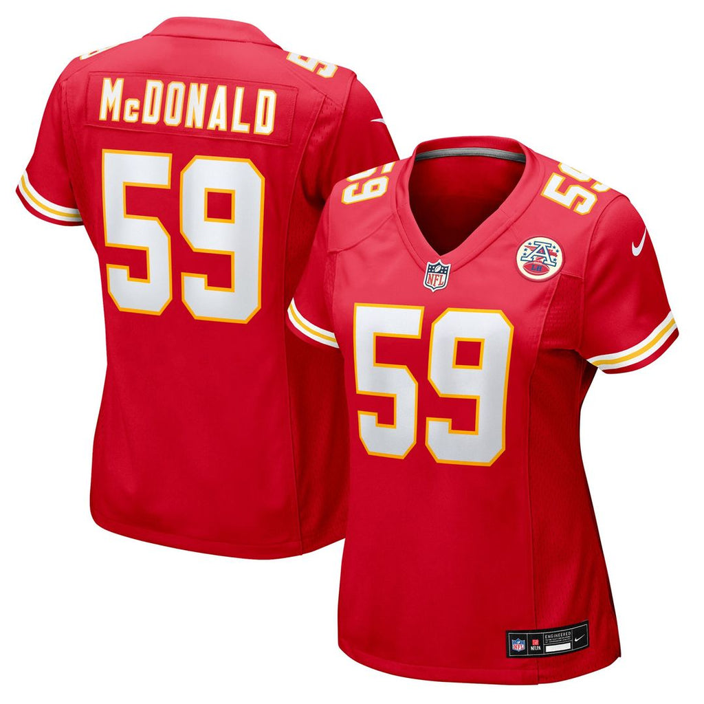Cooper McDonald Kansas City Chiefs Nike Women's Team Game Jersey - Red Official NFL Team Apparel Football Fan Gear