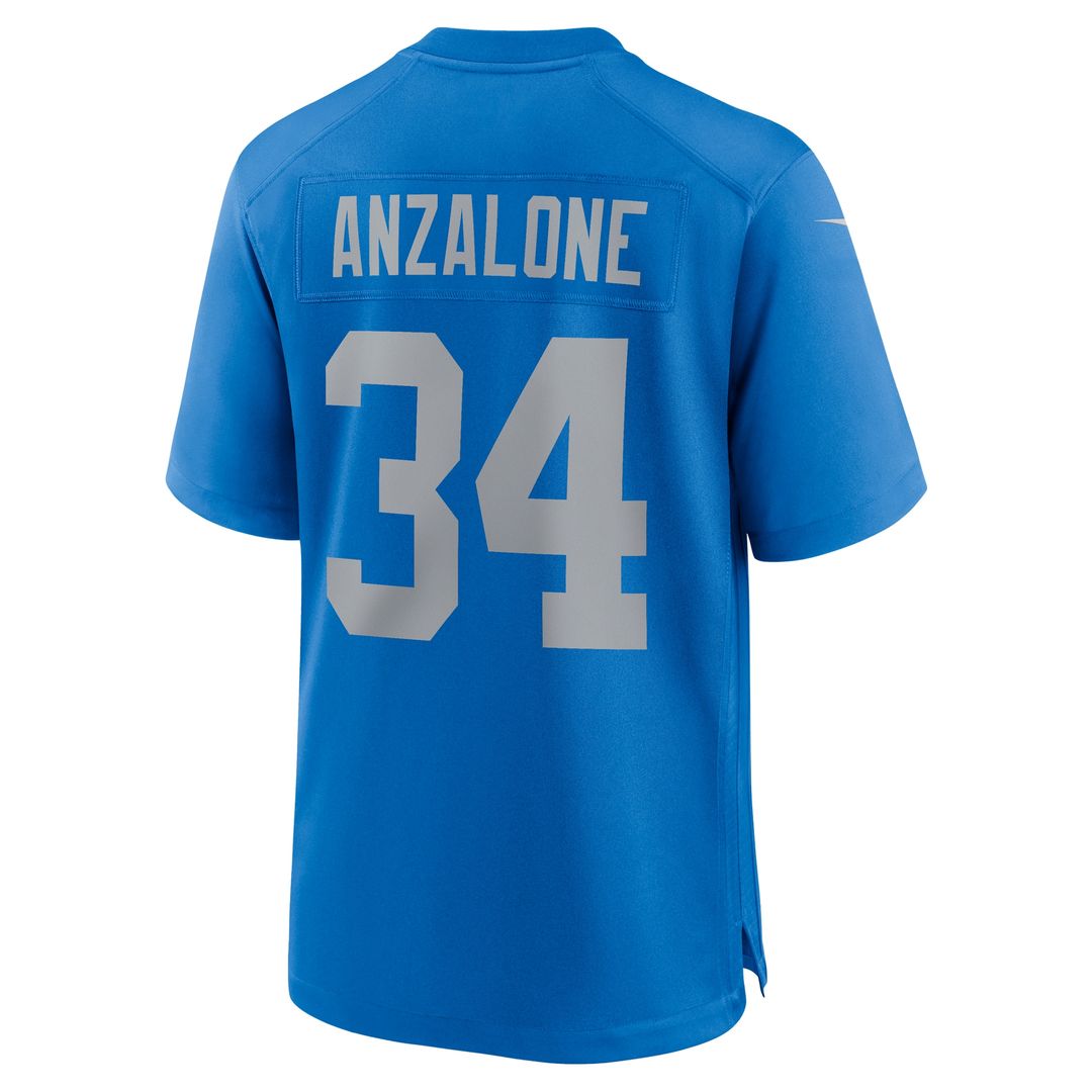 Alex Anzalone Detroit Lions Nike Alternate Game Jersey - Blue Official NFL Team Apparel Football Fan Gear