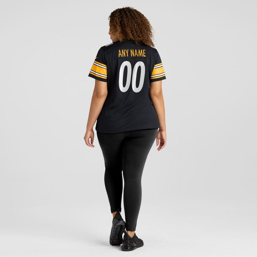 Pittsburgh Steelers Nike Women's Custom Game Jersey - Black Official NFL Team Apparel Football Fan Gear