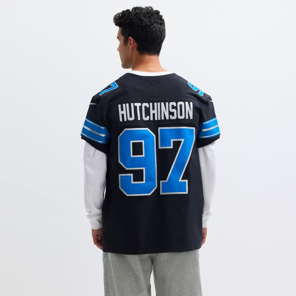 Aidan Hutchinson Detroit Lions Nike Alternate Vapor F.U.S.E. Elite Jersey - Black Official NFL Team Apparel Football Fan Gear