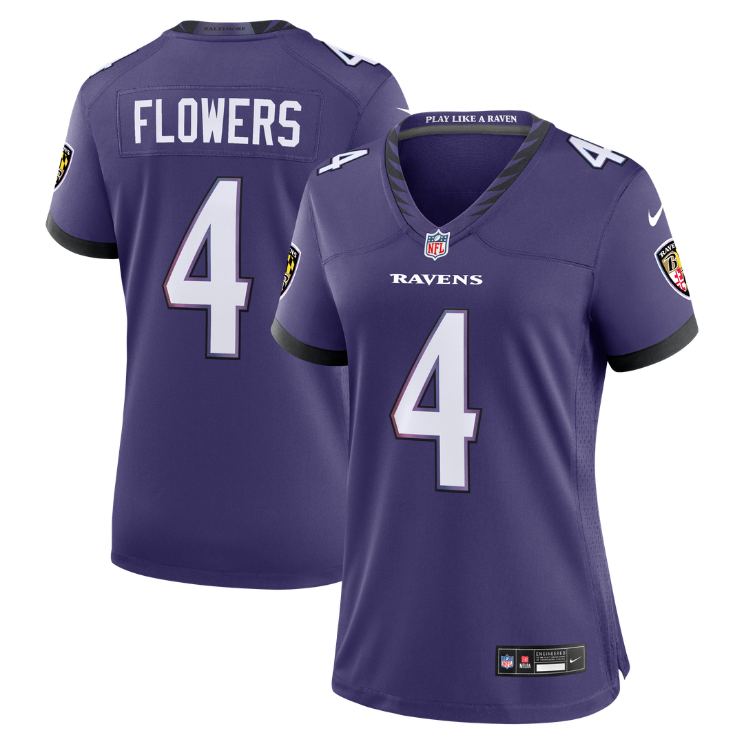 Zay Flowers Baltimore Ravens Nike Women's Team Game Jersey - Purple Official NFL Team Apparel Football Fan Gear