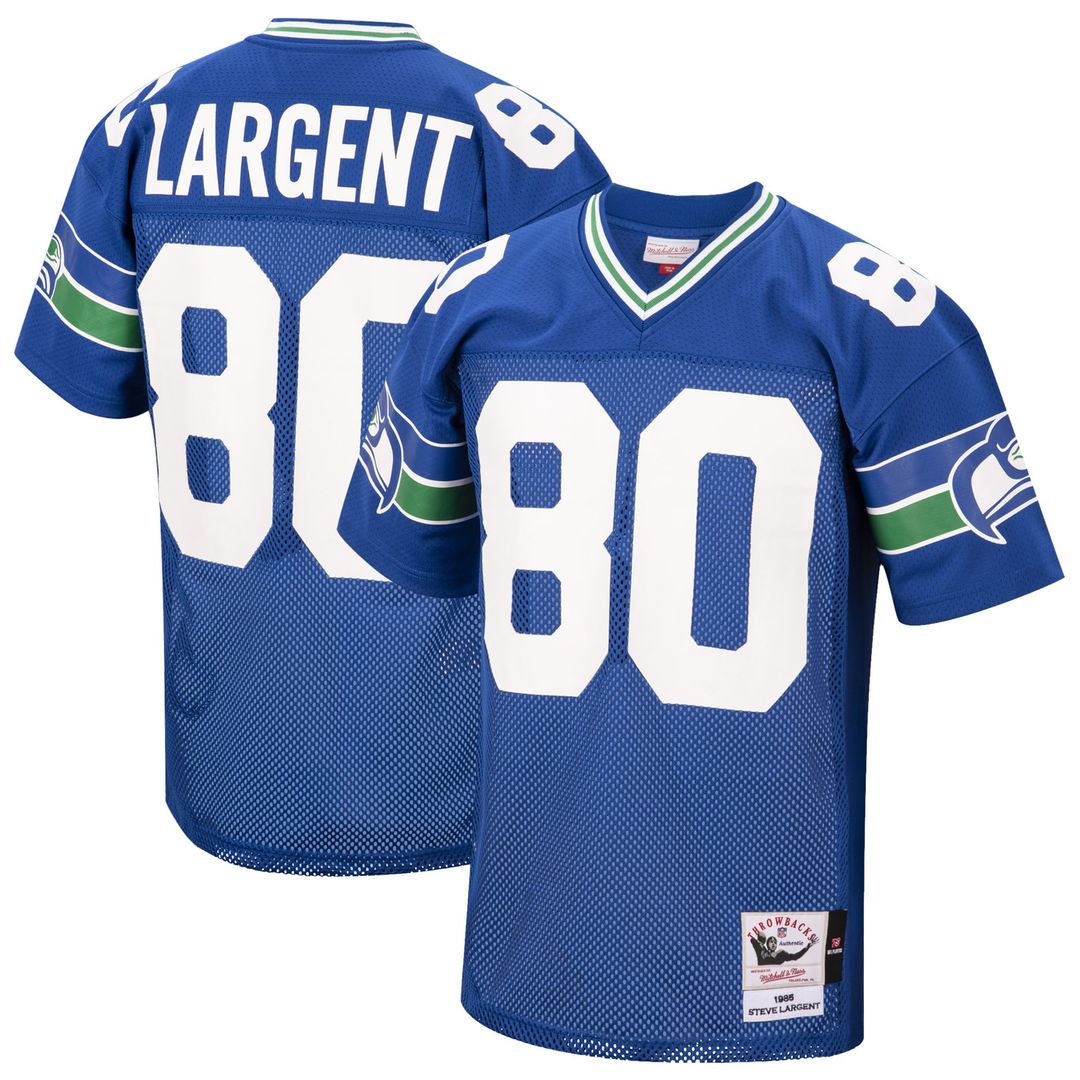 Steve Largent Seattle Seahawks 1985 Mitchell & Ness Authentic Throwback Retired Player Jersey - Royal Official NFL Team Apparel Football Fan Gear