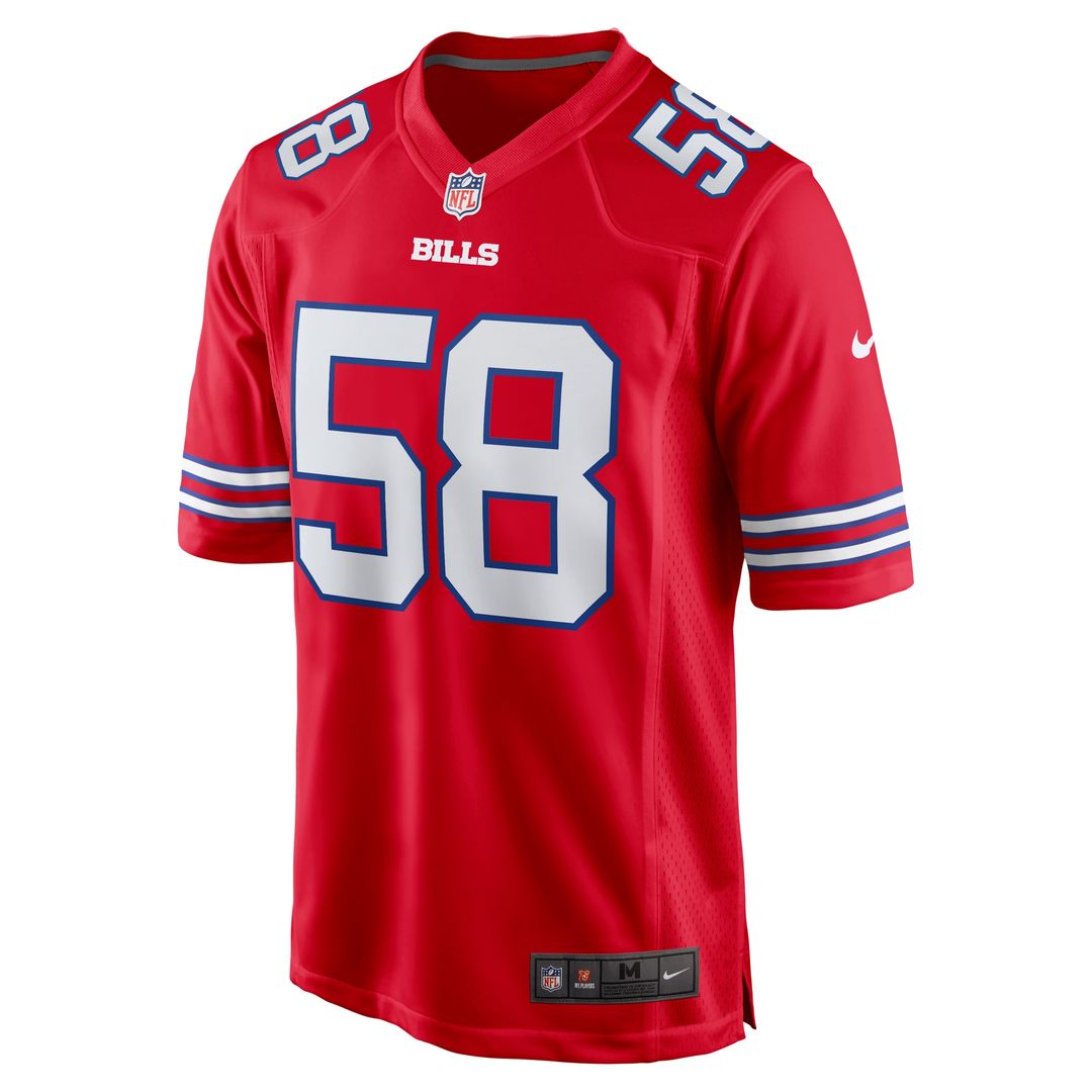 Matt Milano Buffalo Bills Nike Alternate Game Jersey - Red Official NFL Team Apparel Football Fan Gear
