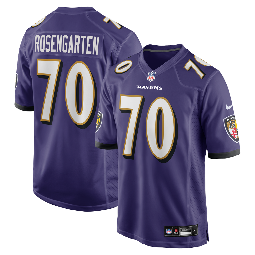 Roger Rosengarten Baltimore Ravens Nike Team Game Jersey - Purple Official NFL Team Apparel Football Fan Gear