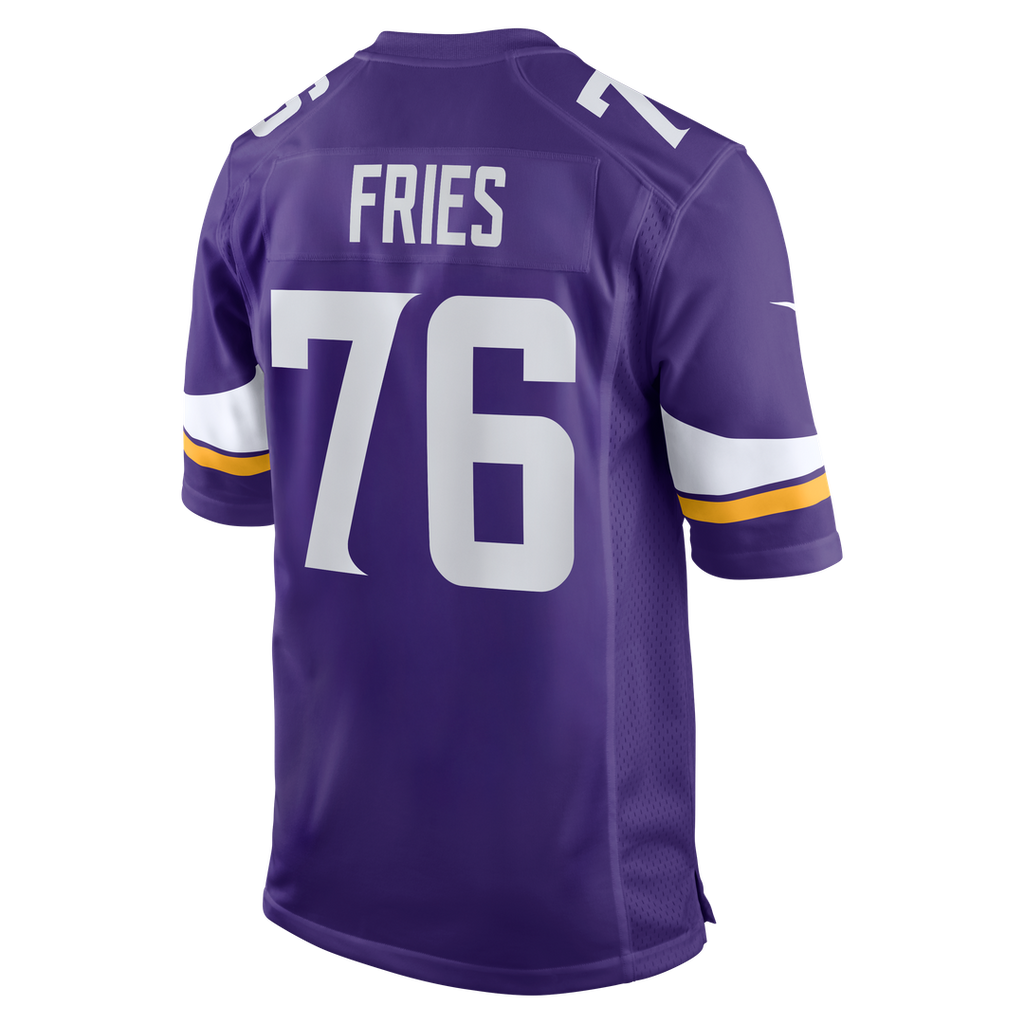 Will Fries Minnesota Vikings Nike Team Game Jersey - Purple Official NFL Team Apparel Football Fan Gear