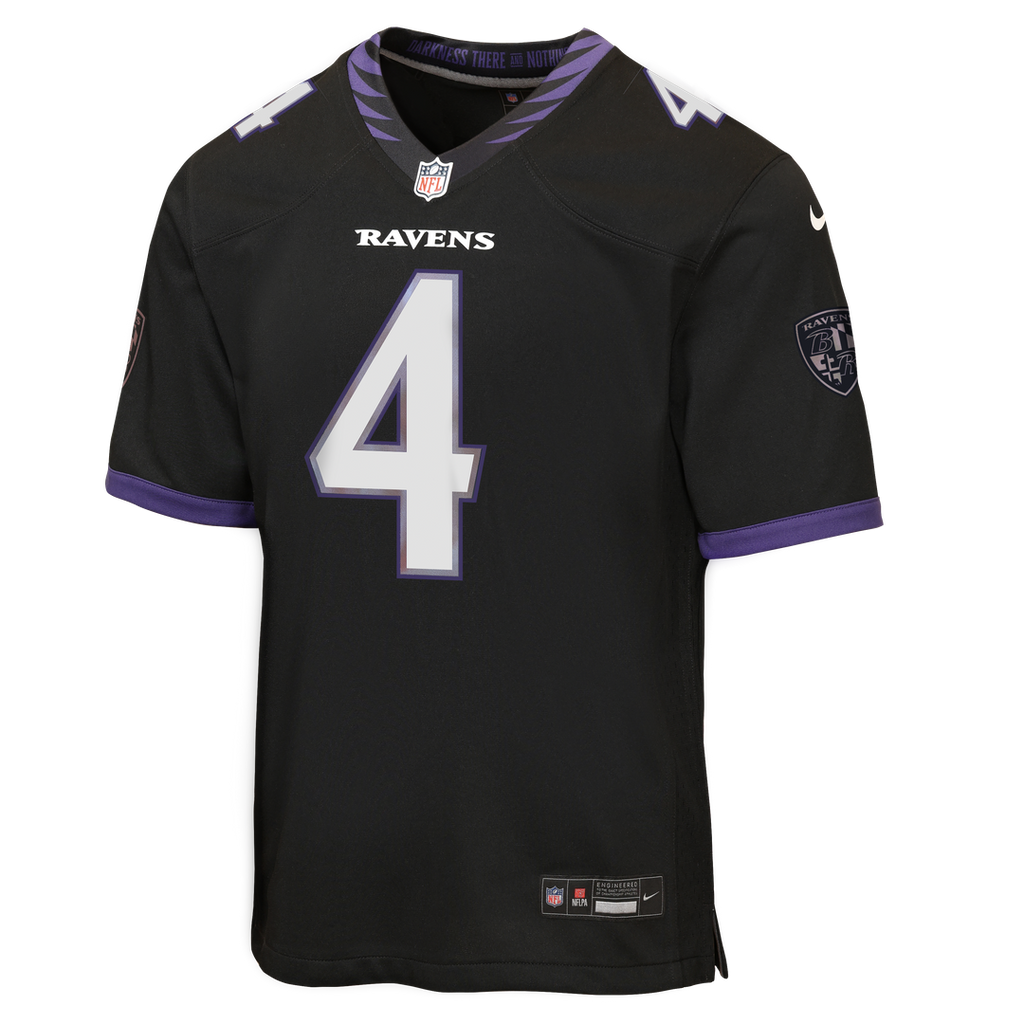 Zay Flowers Baltimore Ravens Nike Youth Alternate Game Jersey - Black Official NFL Team Apparel Football Fan Gear