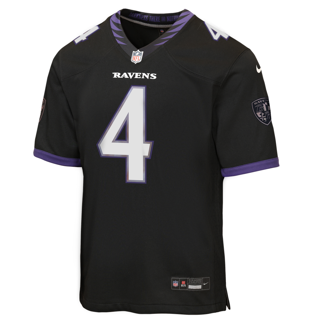 Zay Flowers Baltimore Ravens Nike Youth Alternate Game Jersey - Black Official NFL Team Apparel Football Fan Gear