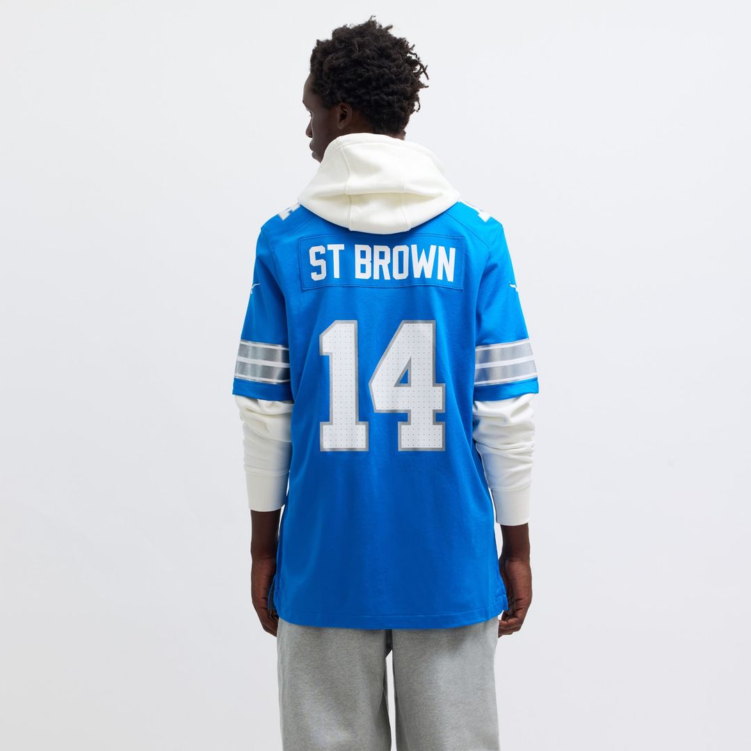 Amon-Ra St. Brown Detroit Lions Nike Game Jersey - Blue Official NFL Team Apparel Football Fan Gear