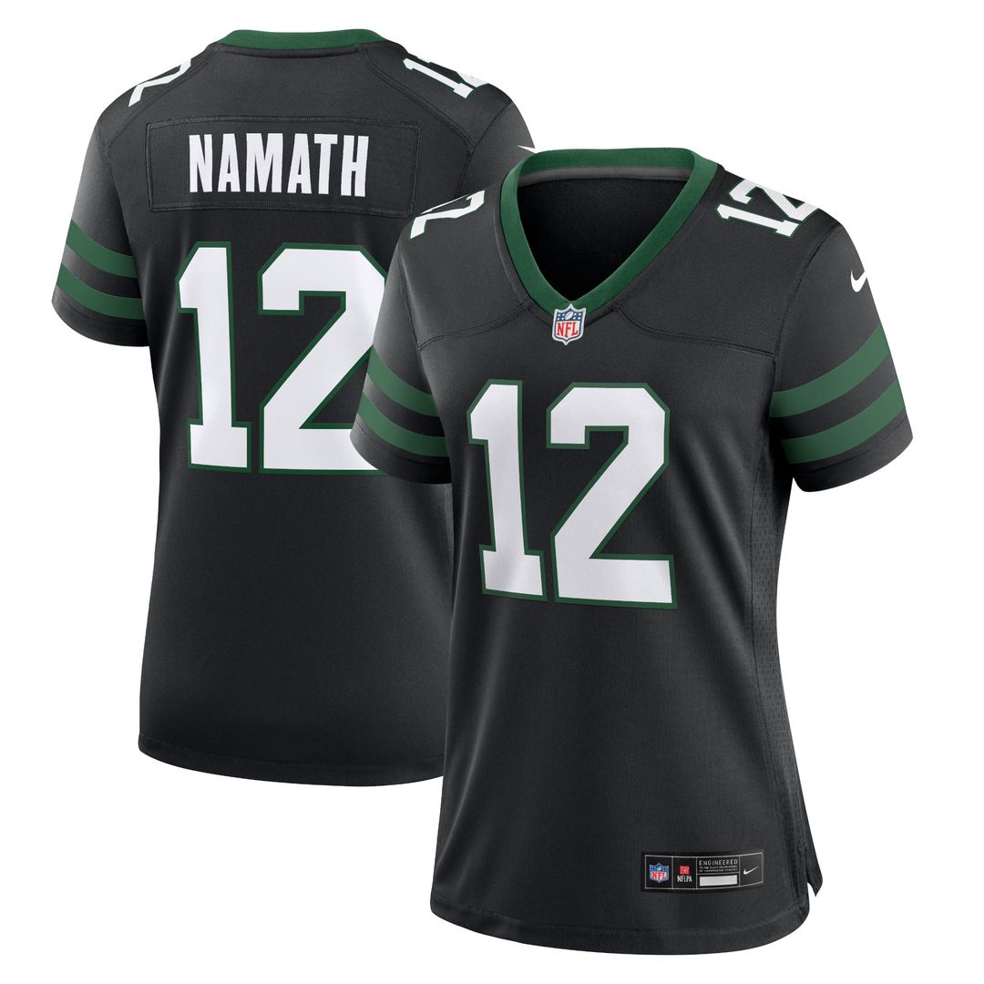 Joe Namath New York Jets Nike Women's Retired Player Alternate Game Jersey - Legacy Black Official NFL Team Apparel Football Fan Gear