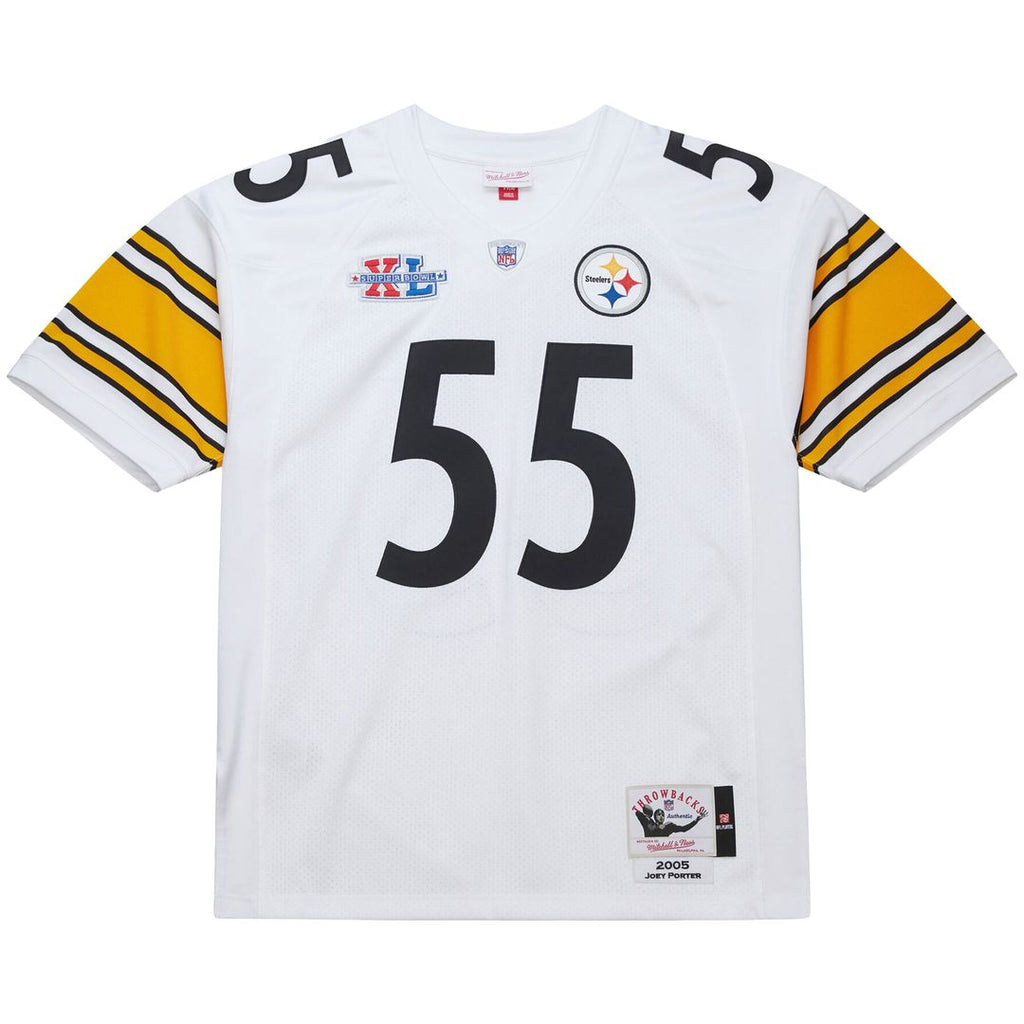 Joey Porter Pittsburgh Steelers Mitchell & Ness 2005 Authentic Throwback Retired Player Jersey - White Official NFL Team Apparel Football Fan Gear