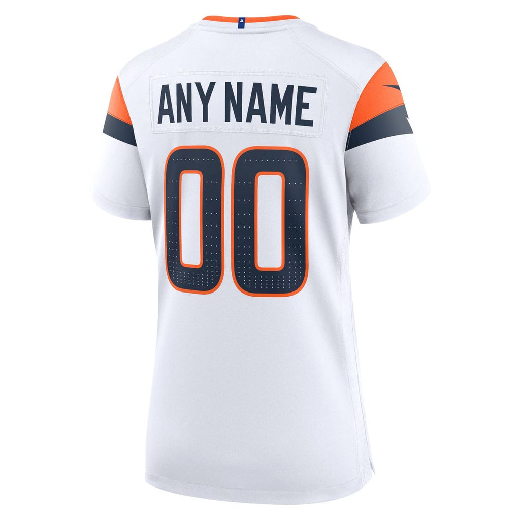 Denver Broncos Nike Women's Custom Game Jersey - White Official NFL Team Apparel Football Fan Gear