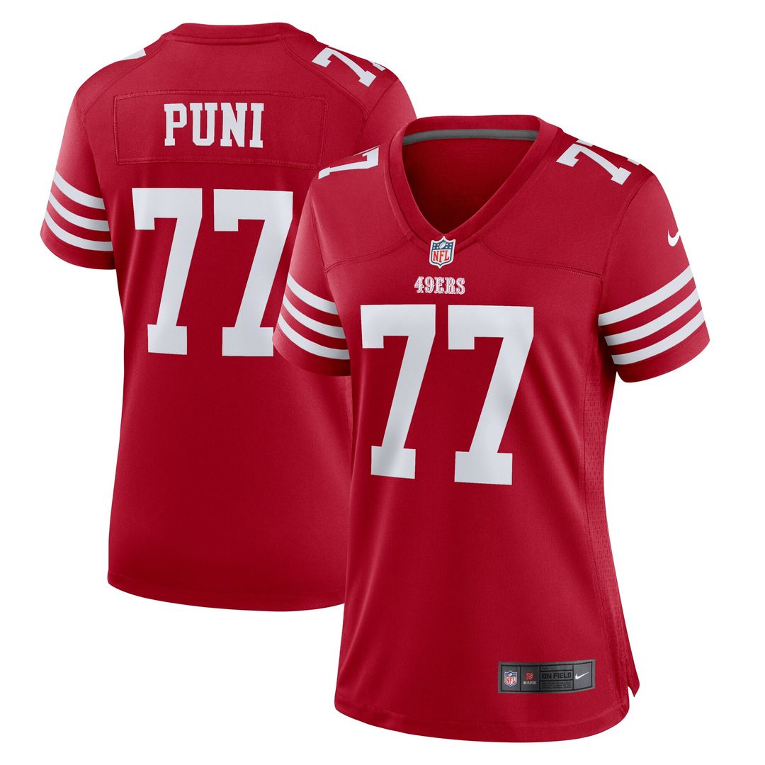 Dominick Puni San Francisco 49ers Nike Women's Team Game Jersey - Scarlet Official NFL Team Apparel Football Fan Gear
