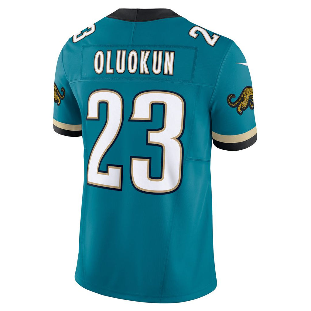 Foye Oluokun Jacksonville Jaguars Nike Prowler Throwback Vapor F.U.S.E. Limited Jersey - Teal Official NFL Team Apparel Football Fan Gear