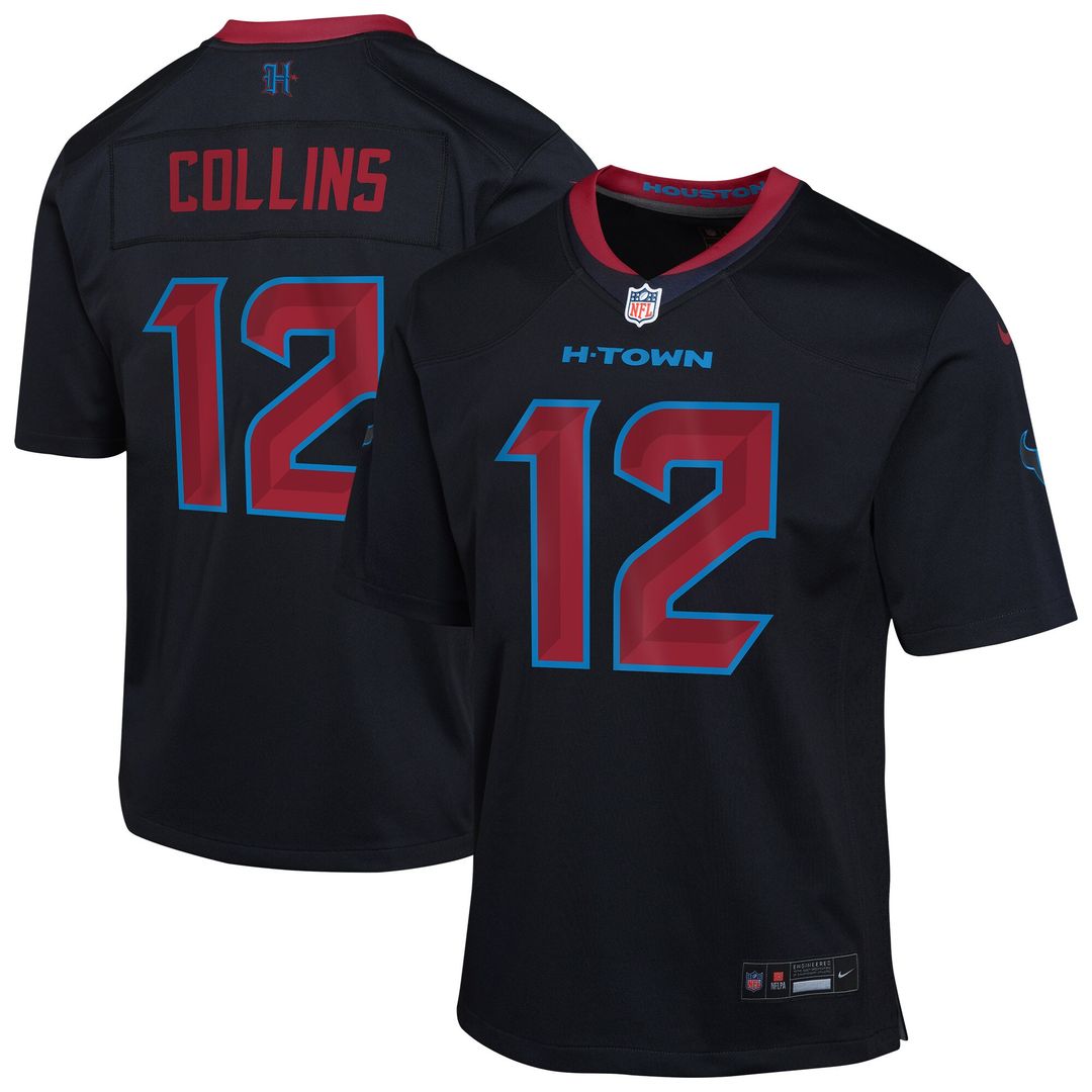 Nico Collins Houston Texans Nike Youth Alternate Game Jersey - Navy Official NFL Team Apparel Football Fan Gear