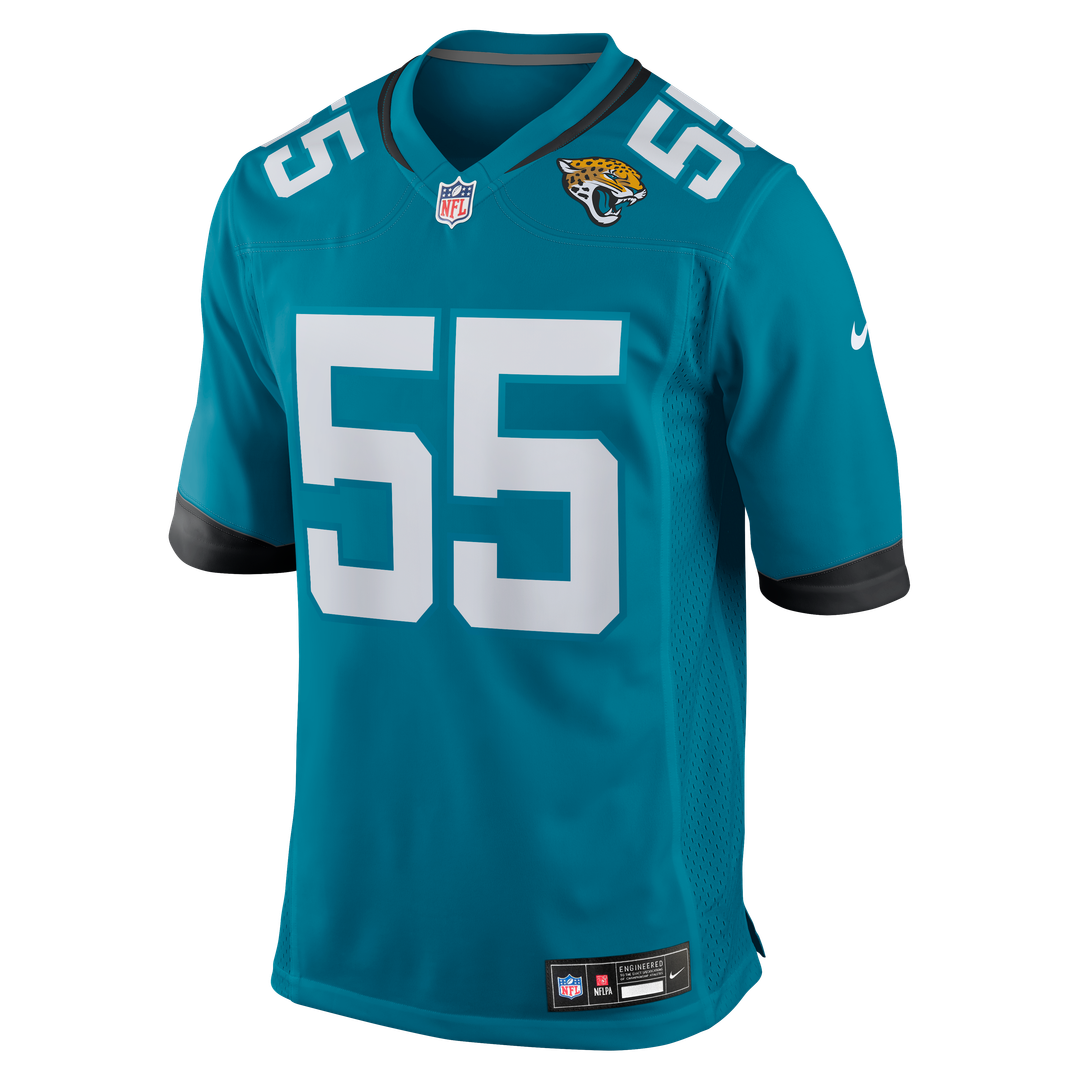 Chuma Edoga Jacksonville Jaguars Nike Team Game Jersey - Teal Official NFL Team Apparel Football Fan Gear