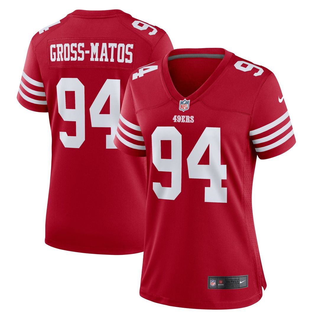 Yetur Gross-Matos San Francisco 49ers Nike Women's Team Game Jersey - Scarlet Official NFL Team Apparel Football Fan Gear