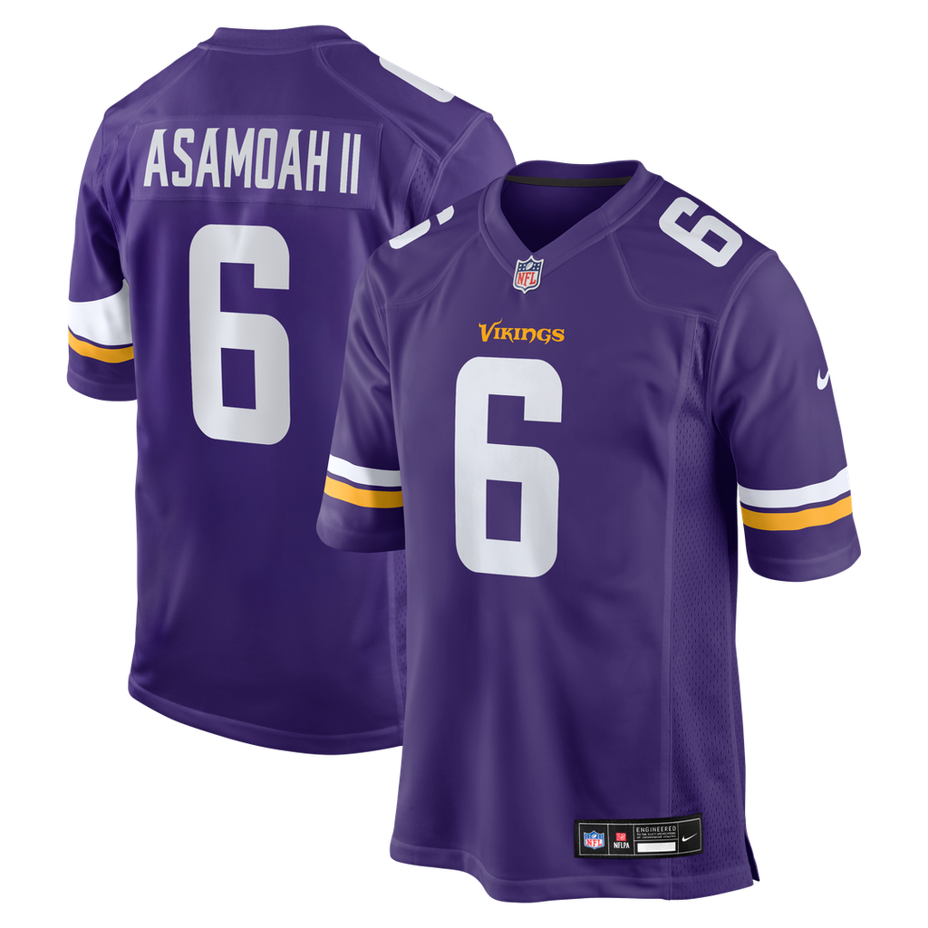 Brian Asamoah II Minnesota Vikings Nike Game Jersey - Purple Official NFL Team Apparel Football Fan Gear