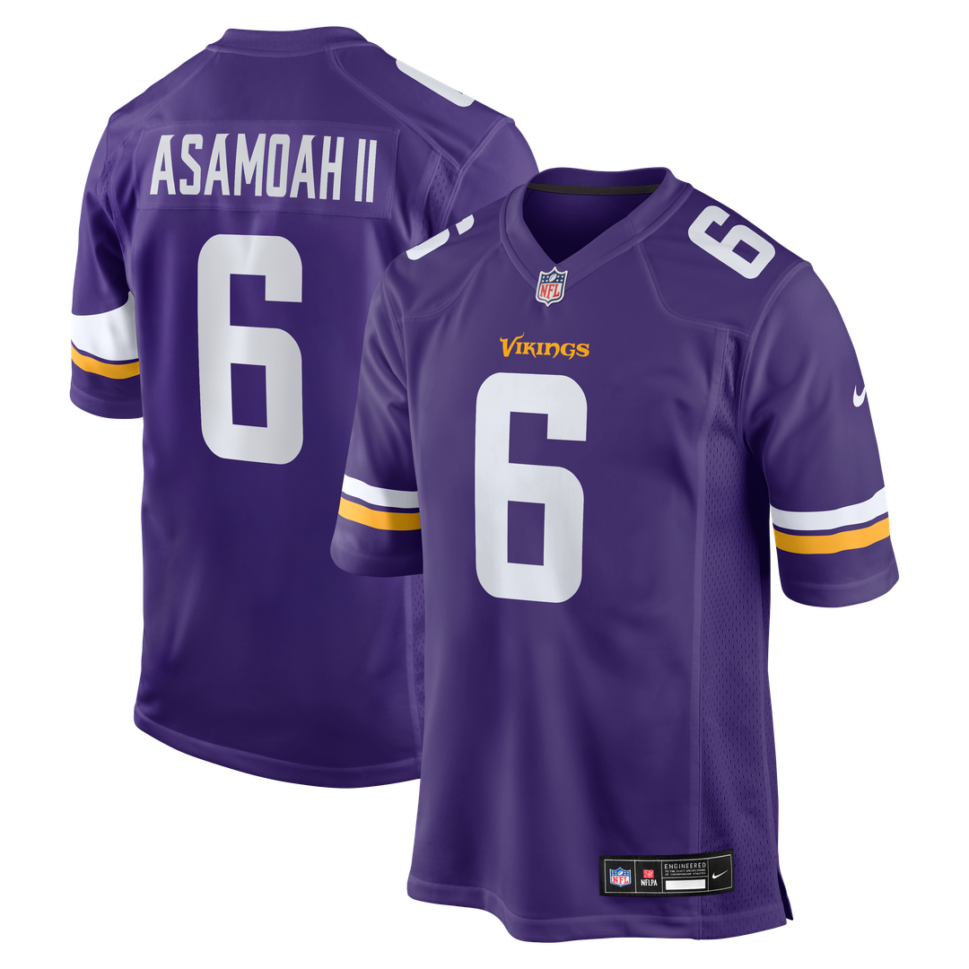 Brian Asamoah II Minnesota Vikings Nike Game Jersey - Purple Official NFL Team Apparel Football Fan Gear
