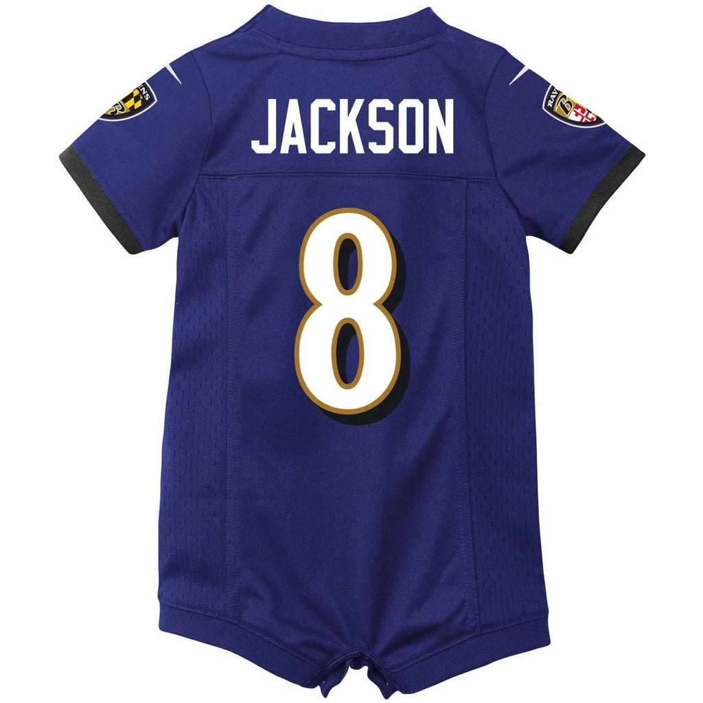 Lamar Jackson Baltimore Ravens Nike Newborn & Infant Romper Jersey - Purple Official NFL Team Apparel Football Fan Gear