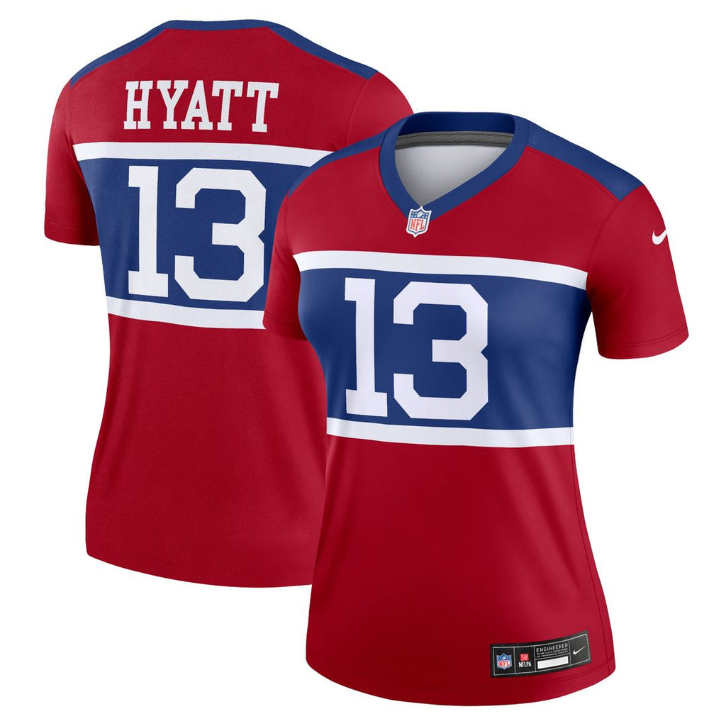 Jalin Hyatt New York Giants Nike Women's Alternate Legend Player Performance Top - Red NFL Fan Gear Popular Style