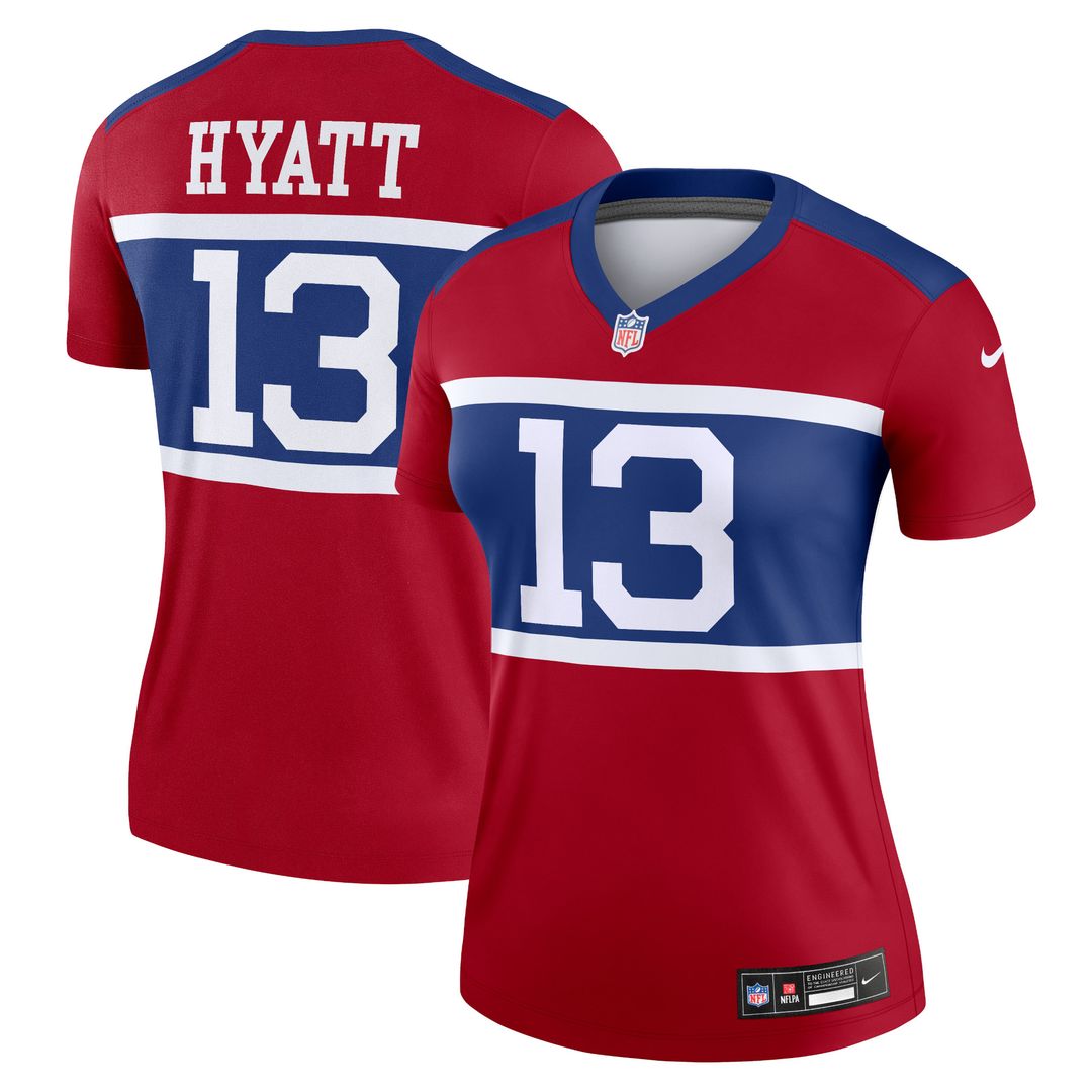 Jalin Hyatt New York Giants Nike Women's Alternate Legend Player Performance Top - Red NFL Fan Gear Popular Style