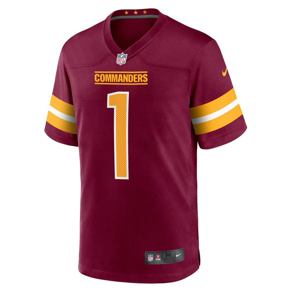 Number 1 Groom Washington Commanders Nike Game Jersey - Burgundy Official NFL Team Apparel Football Fan Gear
