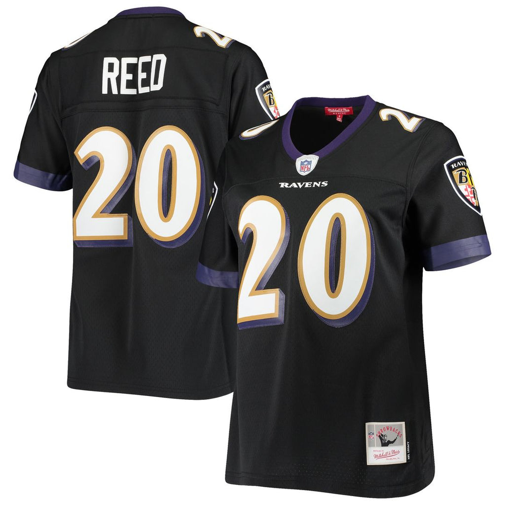 Ed Reed Baltimore Ravens Mitchell & Ness Women's Legacy Replica Team Jersey - Black Official NFL Team Apparel Football Fan Gear