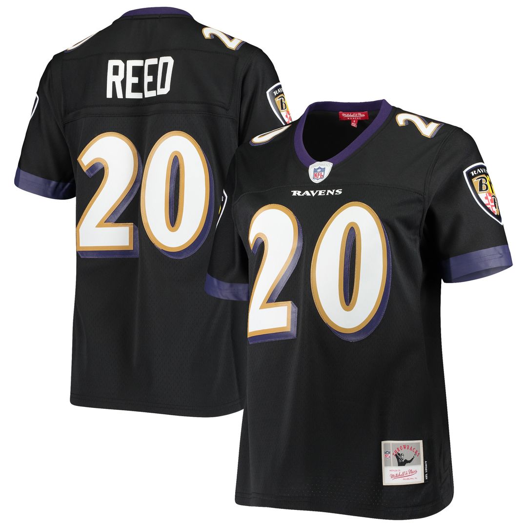 Ed Reed Baltimore Ravens Mitchell & Ness Women's Legacy Replica Team Jersey - Black Official NFL Team Apparel Football Fan Gear
