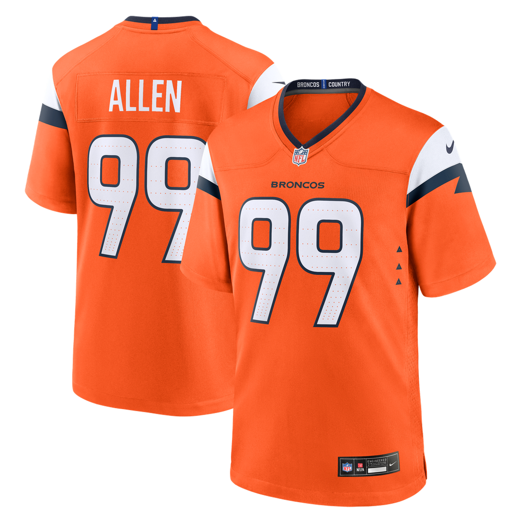 Zach Allen Denver Broncos Nike Team Game Jersey - Orange Official NFL Team Apparel Football Fan Gear