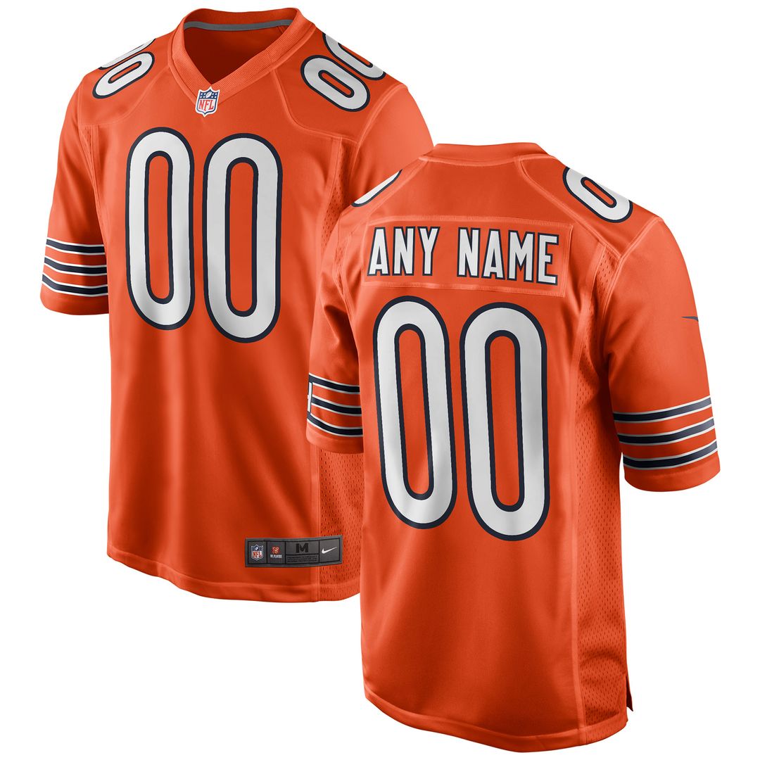 Chicago Bears Nike Youth Alternate Custom Game Jersey - Orange Official NFL Team Apparel Football Fan Gear
