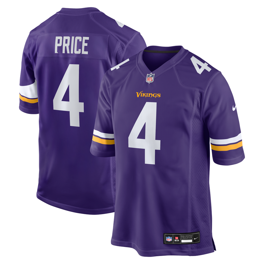 Myles Price Minnesota Vikings Nike Team Game Jersey - Purple Official NFL Team Apparel Football Fan Gear