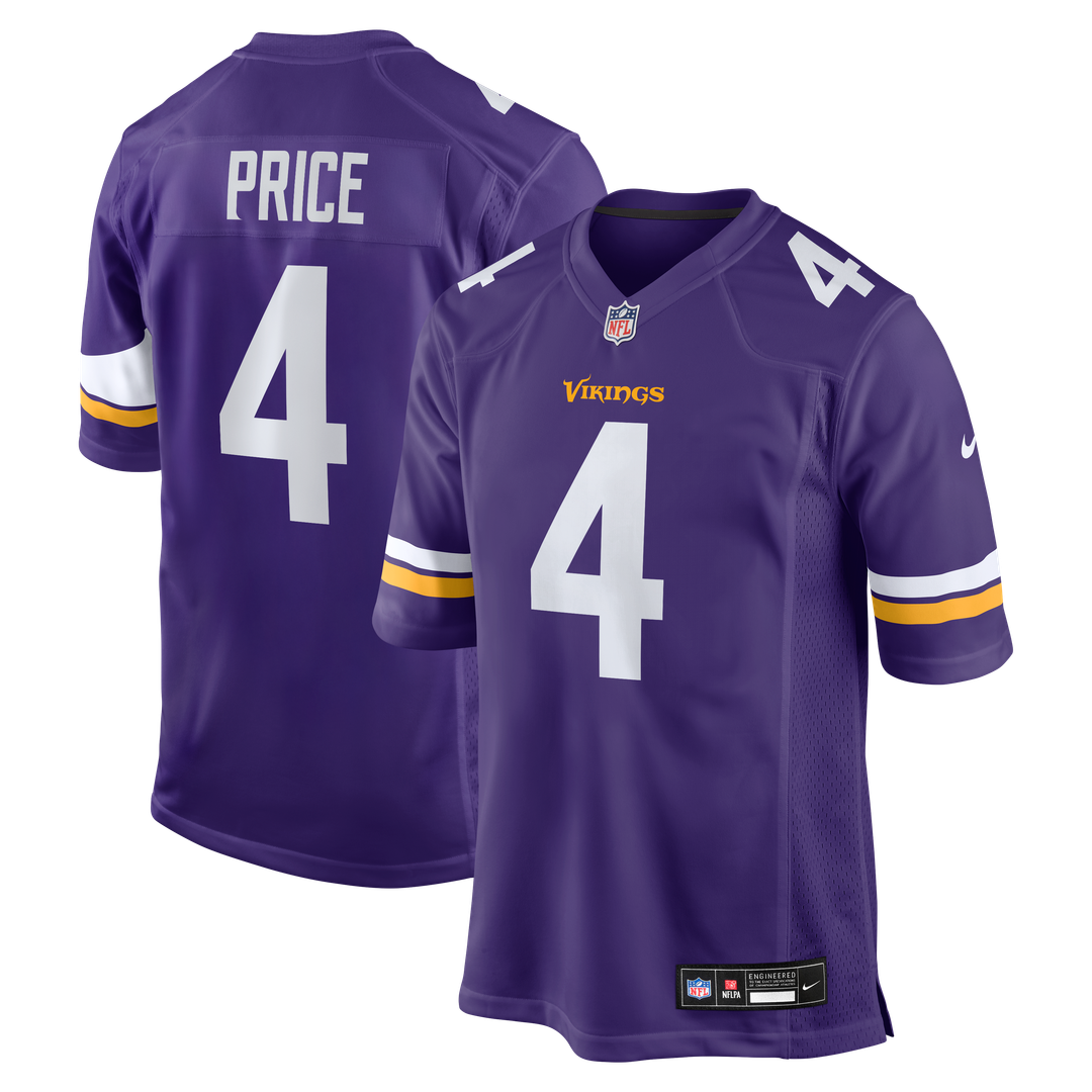 Myles Price Minnesota Vikings Nike Team Game Jersey - Purple Official NFL Team Apparel Football Fan Gear