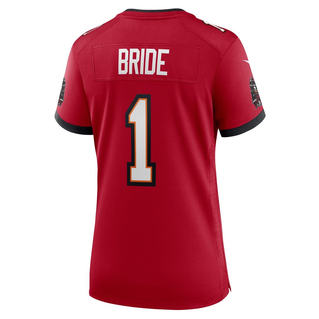 Number 1 Bride Tampa Bay Buccaneers Nike Women's Game Jersey - Red Official NFL Team Apparel Football Fan Gear