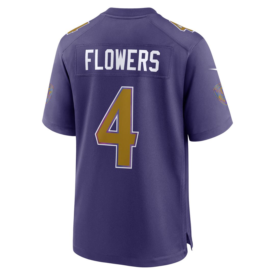 Zay Flowers Baltimore Ravens Nike Game Jersey - White Official NFL Team Apparel Football Fan Gear