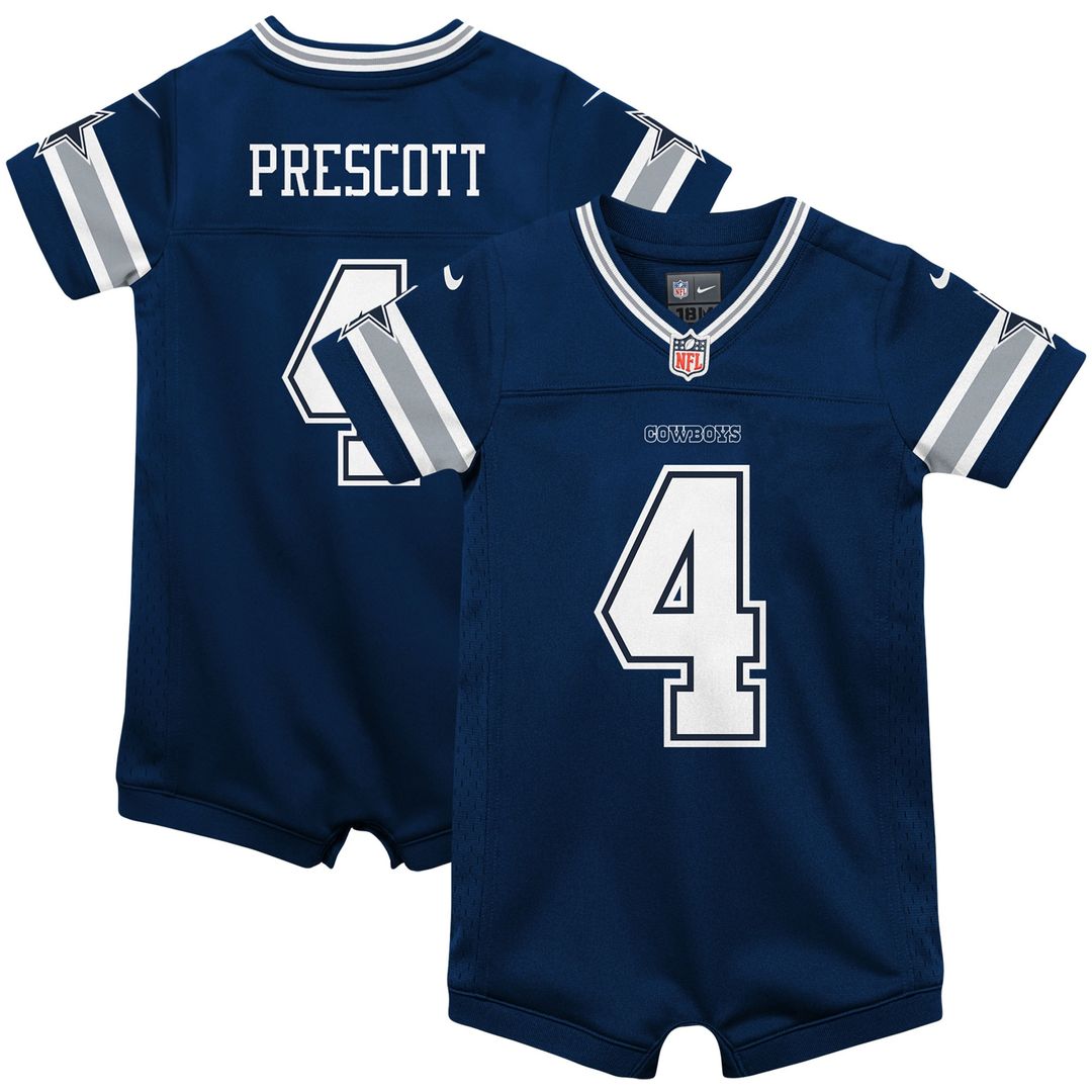 Dak Prescott Dallas Cowboys Nike Infant Game Jersey Romper - Navy Official NFL Team Apparel Football Fan Gear