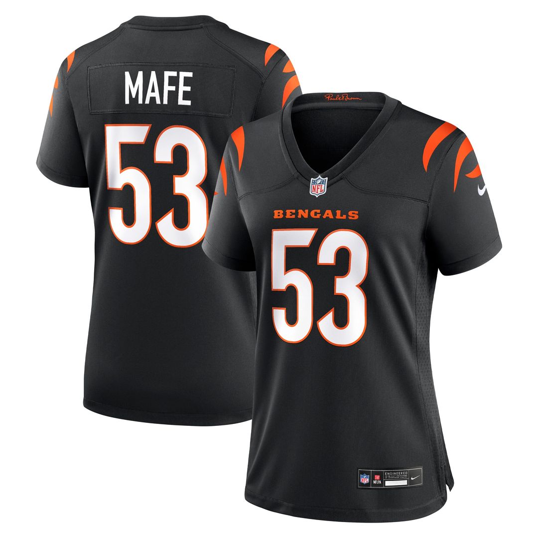 Boye Mafe Cincinnati Bengals Nike Women's Team Game Jersey - Black Official NFL Team Apparel Football Fan Gear