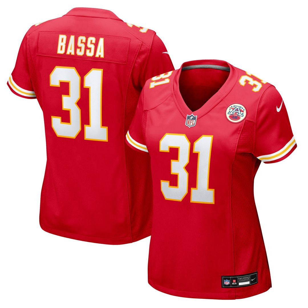 Jeffrey Bassa Kansas City Chiefs Nike Women's Team Game Jersey - Red Official NFL Team Apparel Football Fan Gear