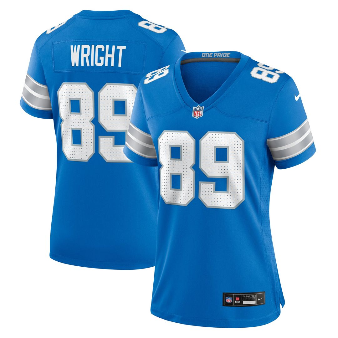 Brock Wright Detroit Lions Nike Women's Team Game Jersey - Blue Official NFL Team Apparel Football Fan Gear