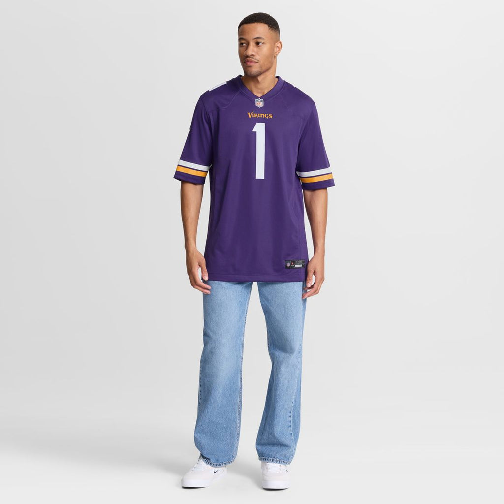 Number 1 Groom Minnesota Vikings Nike Game Jersey - Purple Official NFL Team Apparel Football Fan Gear