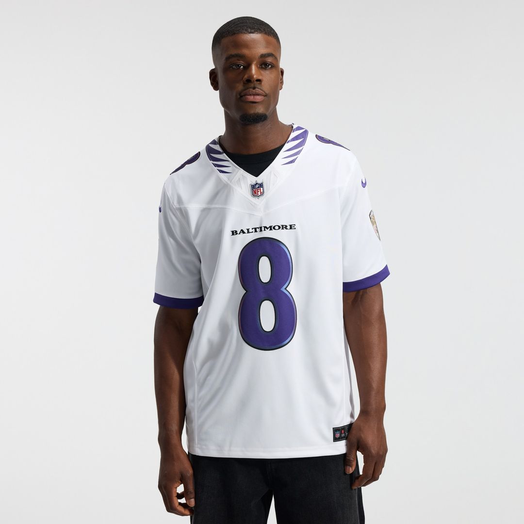 Lamar Jackson Baltimore Ravens Nike Vapor F.U.S.E. Stitched Limited Jersey - White Official NFL Team Apparel Football Fan Gear